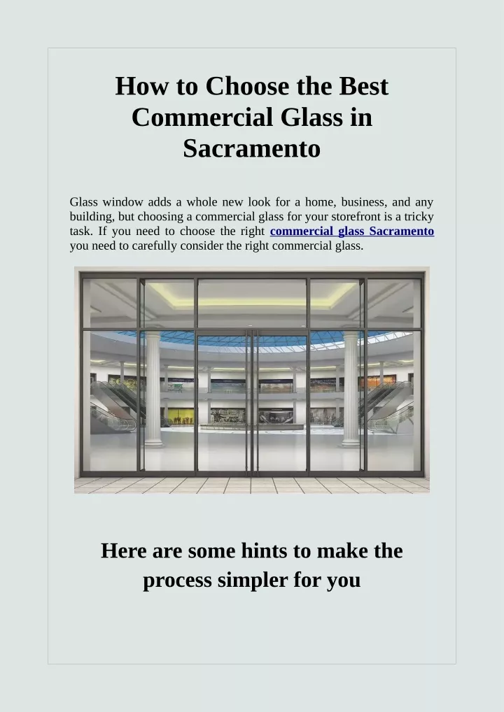 how to choose the best commercial glass