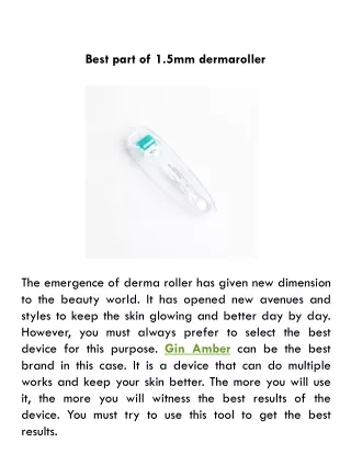 best part of 1 5mm dermaroller