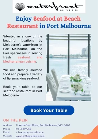 Enjoy Seafood at Beach Restaurants in Port Melbourne