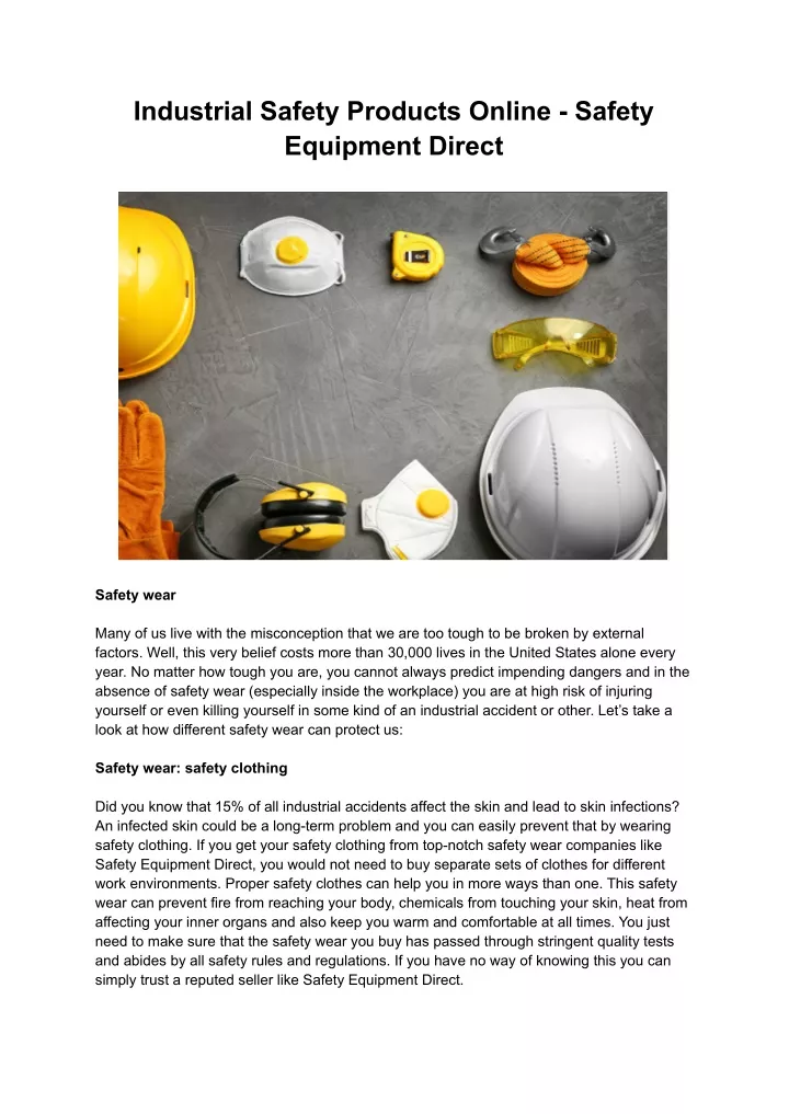 industrial safety products online safety