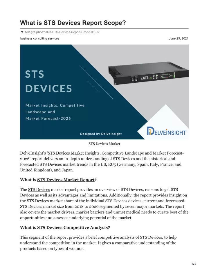 what is sts devices report scope