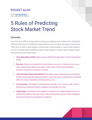 5 Rules of Predicting Stock Market Trend