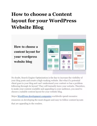 How to choose a Content layout for your WordPress Website Blog
