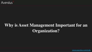 why is asset management important
