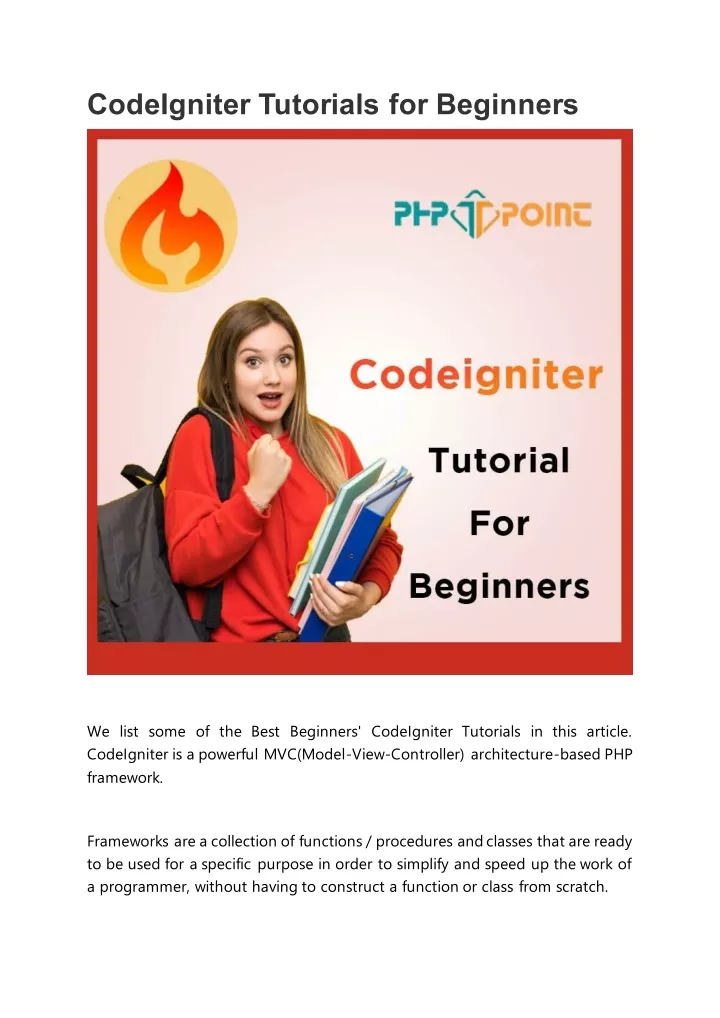 codeigniter tutorials for beginners
