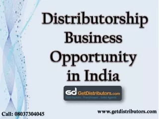 Distributorship Opportunity in India