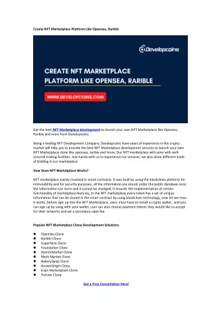 create nft marketplace platform like opensea