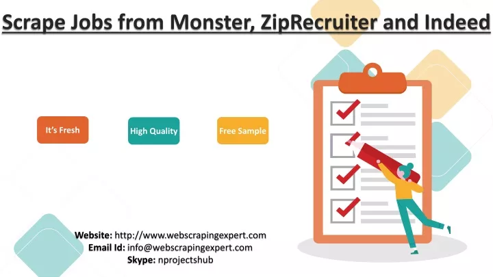 scrape jobs from monster ziprecruiter and indeed