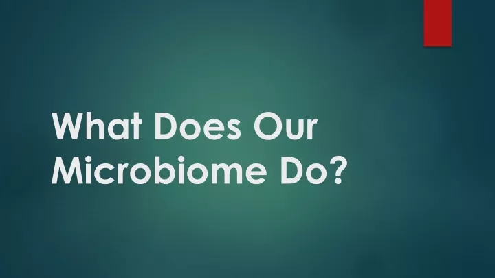 what does our microbiome do