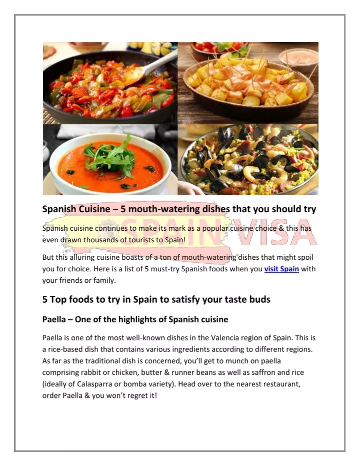 spanish cuisine 5 mouth watering dishes that