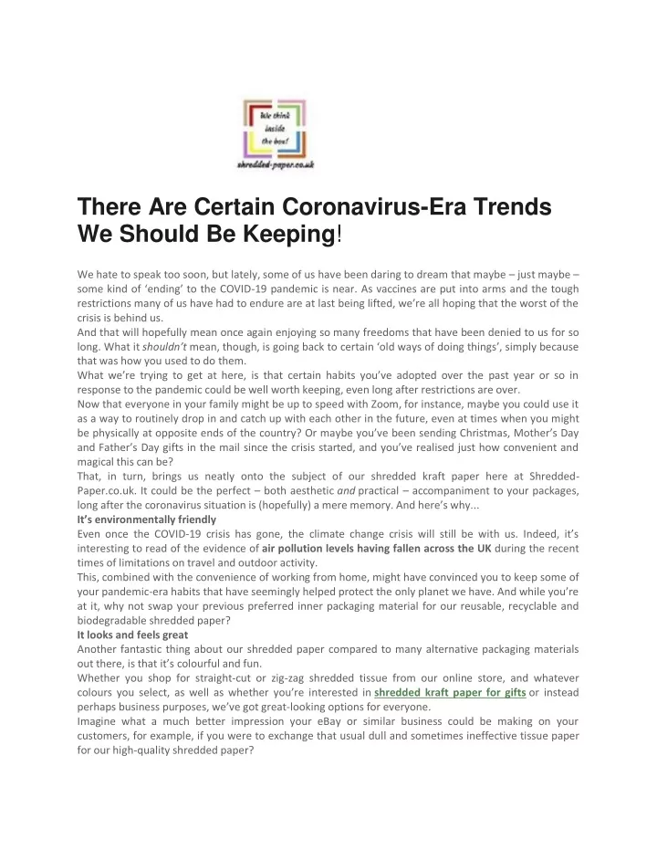 there are certain coronavirus era trends