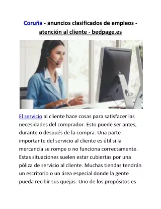 Coruña.CUSTOMERSERVICEJOBS