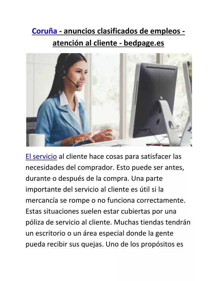 coru a anuncios clasificados de empleos atenci