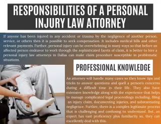 Responsibilities of a Personal Injury Law Attorney
