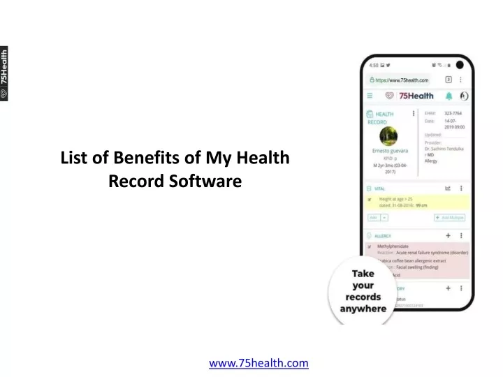 list of benefits of my health record software