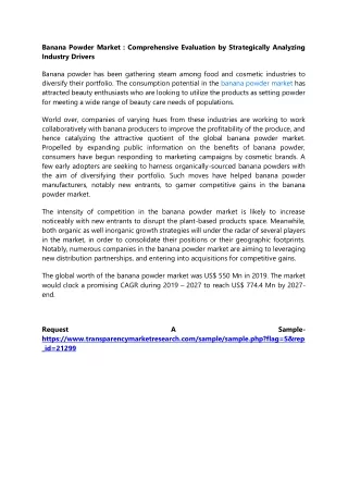 banana powder market comprehensive evaluation