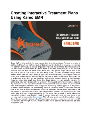 creating interactive treatment plans using kareo