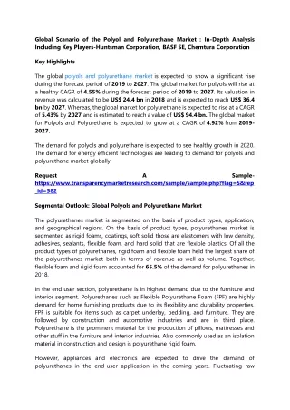 global scanario of the polyol and polyurethane