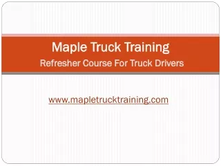 maple truck training refresher course for truck drivers