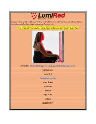 Find Infrared Therapy For Long Covid Inflammation Relief Lumi Red