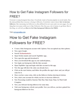 How to Get Fake Instagram Followers for FREE