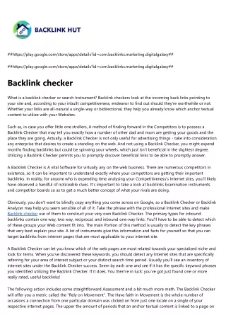 Backlink checker