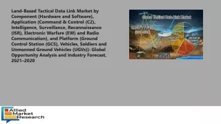land based tactical data link market by component