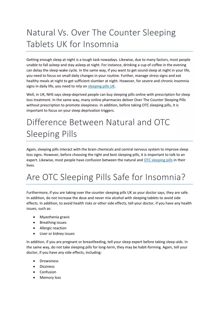natural vs over the counter sleeping tablets