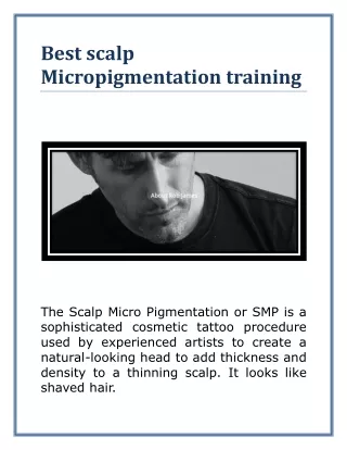 best scalp micropigmentation training