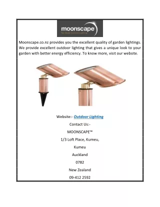 Outdoor Lighting | Moonscape.co.nz