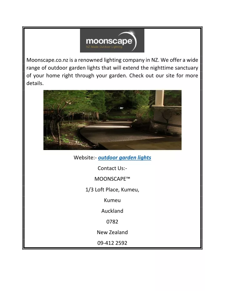 moonscape co nz is a renowned lighting company
