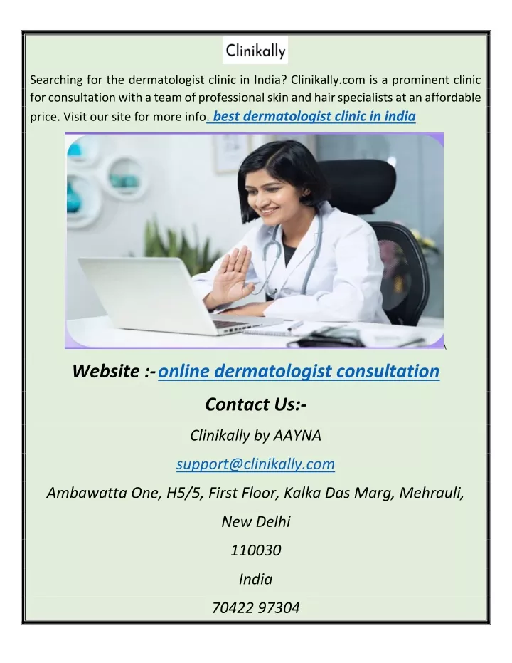 searching for the dermatologist clinic in india