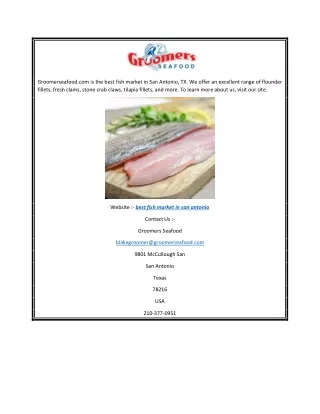 Best Fish Market in San Antonio  Groomerseafood.com