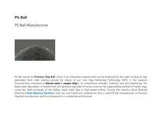 Precious Slag Ball - Manufacturer, Supplier & Exporter in India at low price