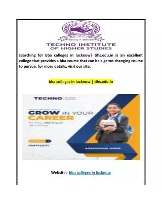 searching for bba colleges in lucknow tihs