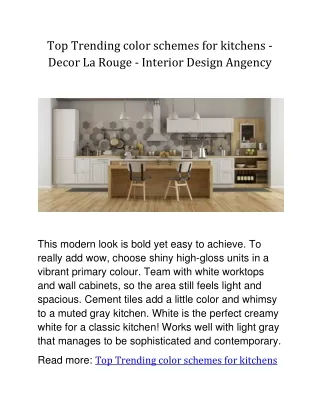 Top Trending color schemes for kitchens - Decor La Rouge - Interior Design Angen