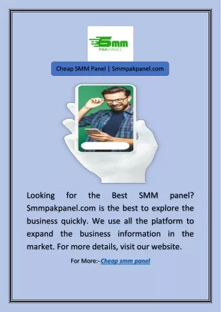 Cheap SMM Panel | Smmpakpanel.com