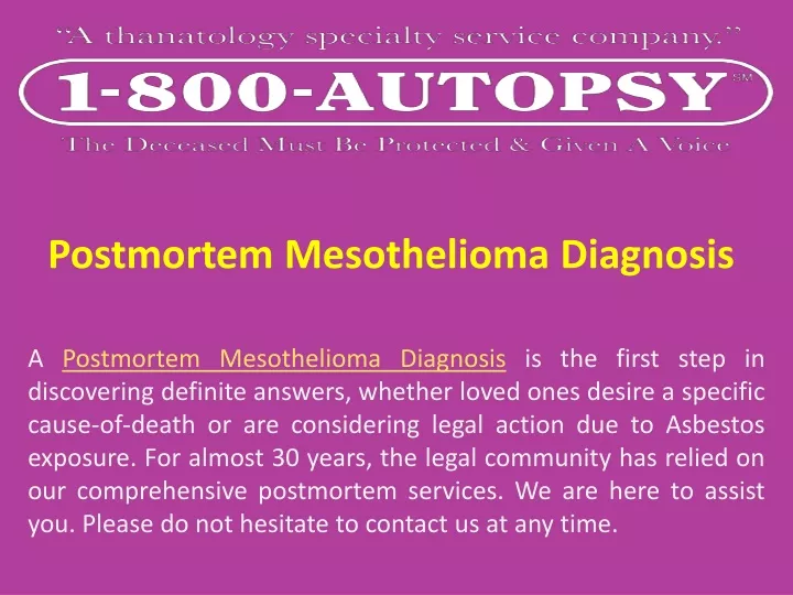 postmortem mesothelioma diagnosis