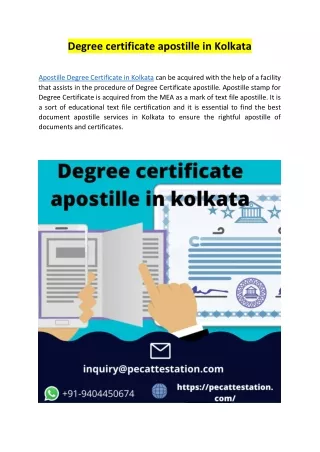 Degree certificate apostille in Kolkata
