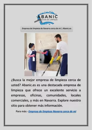 Empresa de limpieza de Navarra cerca de mí | Abanic.es