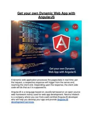 get your own dynamic web app with angularjs
