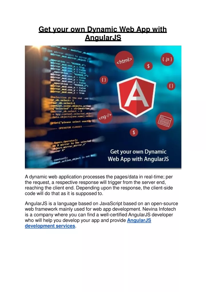 get your own dynamic web app with angularjs