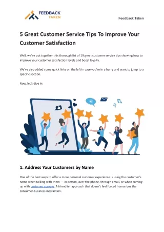 5 Great Customer Service Tips To Improve Your Customer Satisfaction