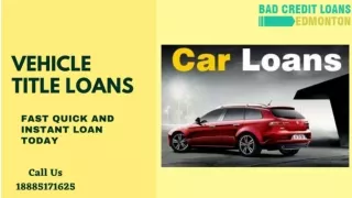 Get Vehicle Title Loans At Poor Credit