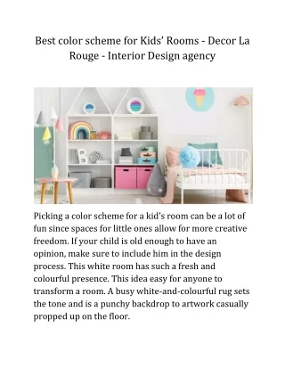 Best color scheme for Kids’ Rooms - Decor La Rouge - Interior Design agency