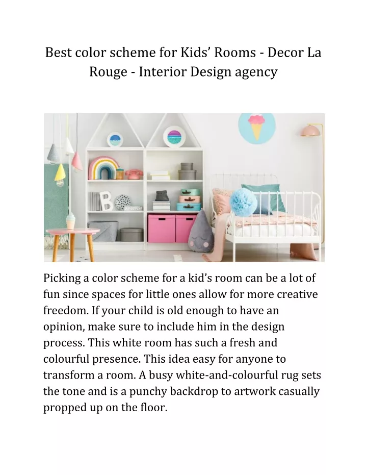 best color scheme for kids rooms decor la rouge