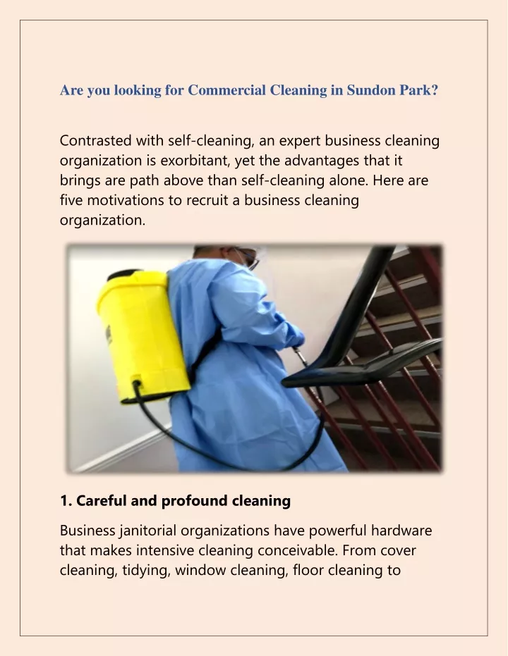 are you looking for commercial cleaning in sundon
