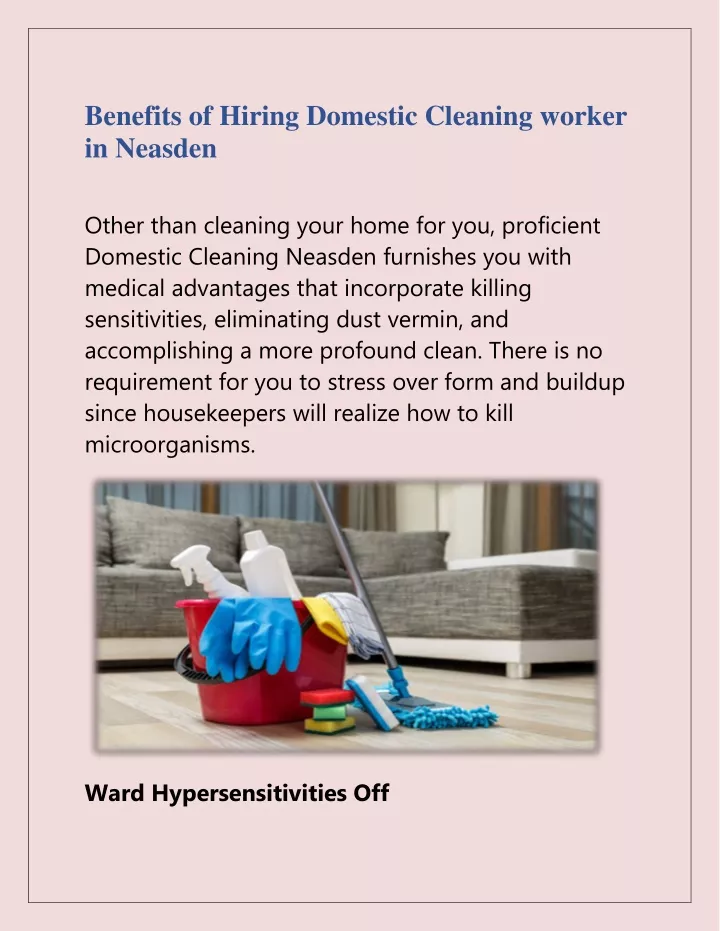 benefits of hiring domestic cleaning worker