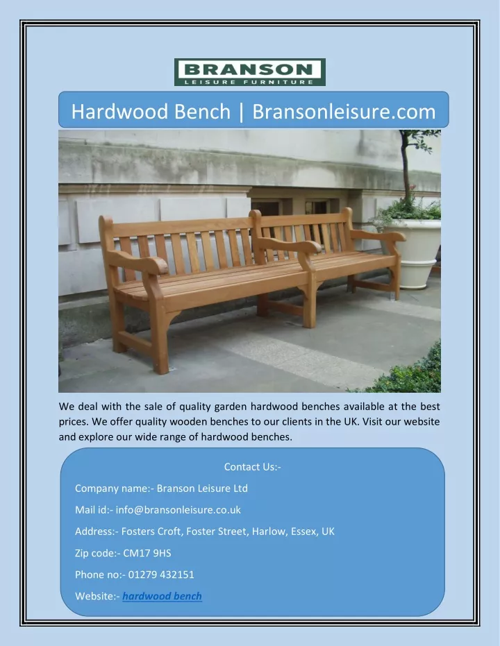 hardwood bench bransonleisure com