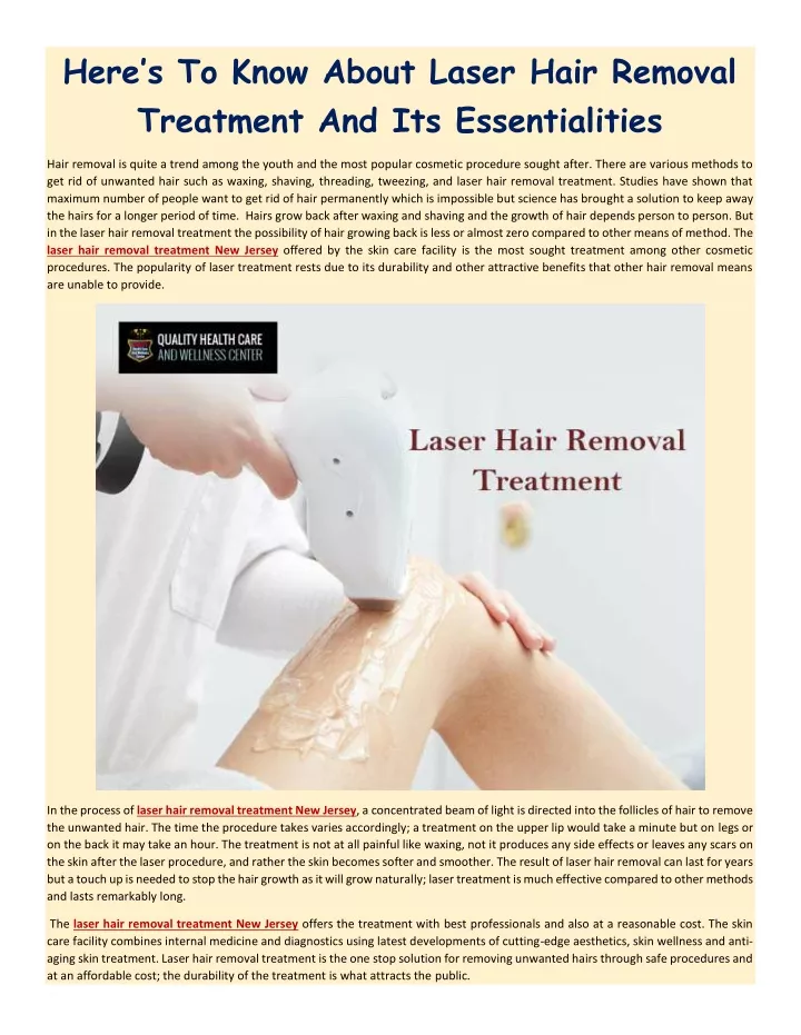 here s to know about laser hair removal treatment